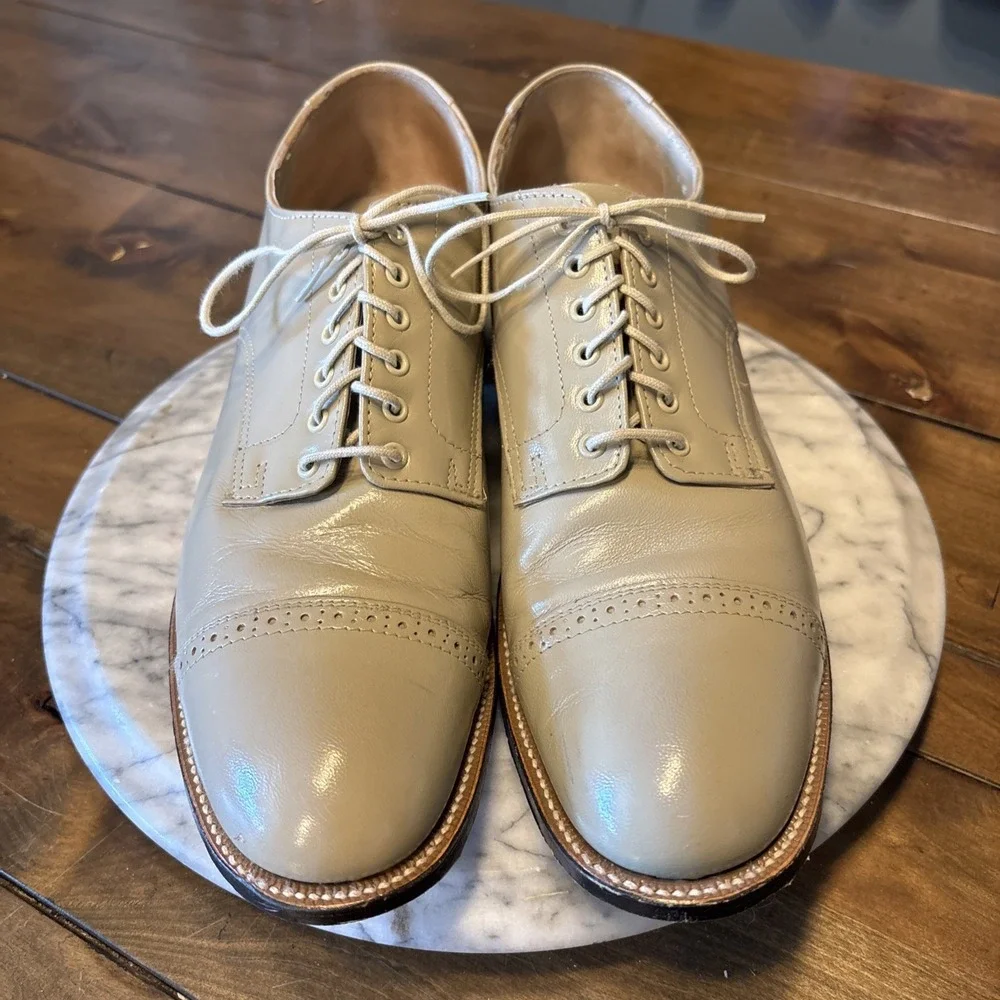 VTG Stacy Adams Madison Men's‎ Oxford Cap Toe Gray Dress Shoes Sz 9.5 D